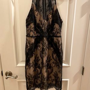 ASTR THE LABEL Dress | Sleeveless Short Lace Cocktail | Black | L